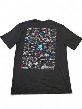 Bell Helicopter 90 Years Anniversary Logo Men's Crewneck T-Shirt in Charcoal Med